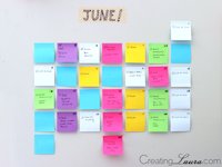 Creating Laura Sticky Note Calendar